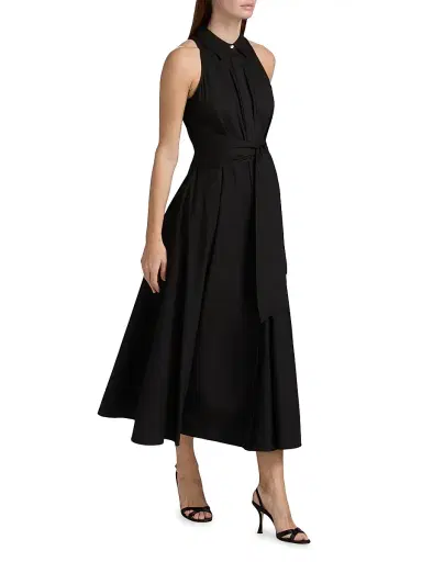 Toccin Women's Chelsea Cotton Tie-Waist Midi-Shirtdress - Jet | Thumbnail 4 Toccin Women's Chelsea Cotton Tie-Waist Midi-Shirtdress - Jet | Thumbnail 4