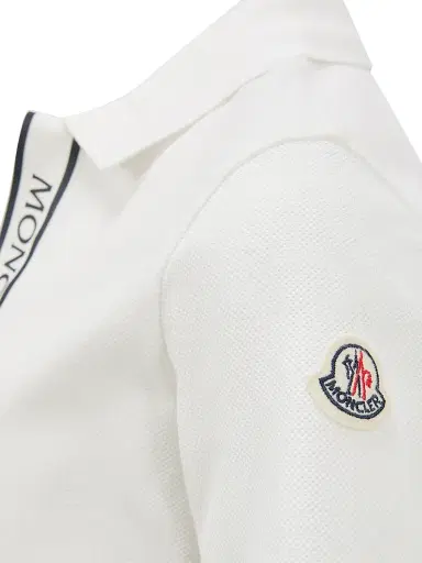 Moncler Little Boy's & Boy's Polo Shirt in Cotton Piquet - White | Thumbnail 3 Moncler Little Boy's & Boy's Polo Shirt in Cotton Piquet - White | Thumbnail 3
