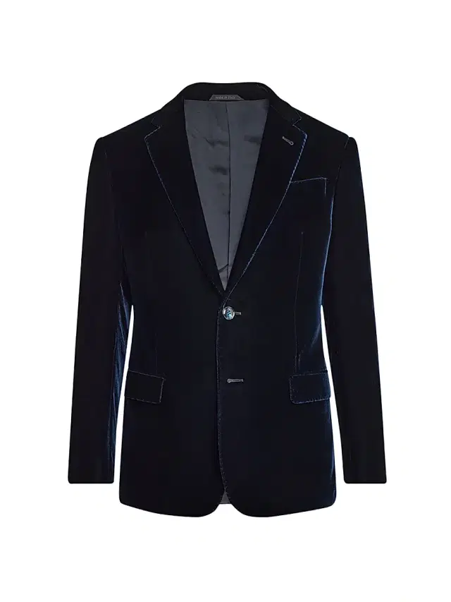 Men's Velvet Single-Breasted Sport Coat - Dark Navy Men's Velvet Single-Breasted Sport Coat - Dark Navy