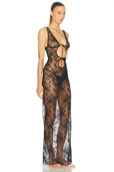 Skims Ultra Fine Lace Long Slip Dress | Thumbnail 2 Skims Ultra Fine Lace Long Slip Dress | Thumbnail 2