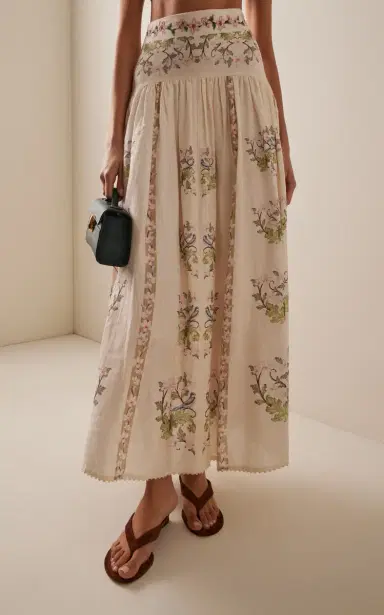 Agua by Agua Bendita Curuá Anhelo Embroidered Linen Maxi Skirt | Thumbnail 3 Agua by Agua Bendita Curuá Anhelo Embroidered Linen Maxi Skirt | Thumbnail 3
