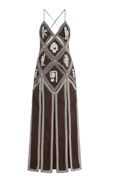 ALÉMAIS Leandra Embroidered Linen-Silk Midi Dress | Thumbnail 8 ALÉMAIS Leandra Embroidered Linen-Silk Midi Dress | Thumbnail 8
