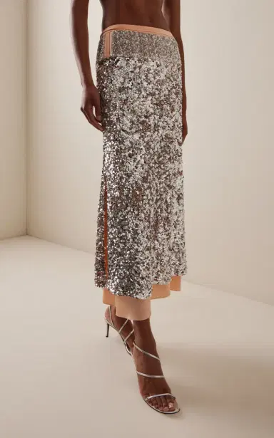 Rabanne Sequined Satin Midi Skirt | Thumbnail 3 Rabanne Sequined Satin Midi Skirt | Thumbnail 3