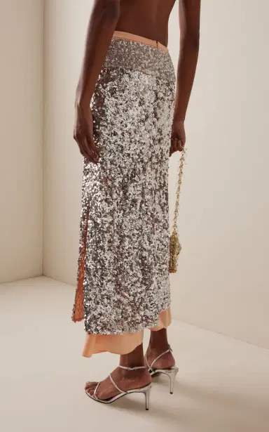 Rabanne Sequined Satin Midi Skirt | Thumbnail 4 Rabanne Sequined Satin Midi Skirt | Thumbnail 4