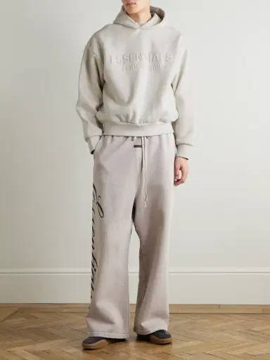 Fear of God Essentials Logo-Embossed Cotton-Blend Jersey Hoodie - Men | Thumbnail 2 Fear of God Essentials Logo-Embossed Cotton-Blend Jersey Hoodie - Men | Thumbnail 2