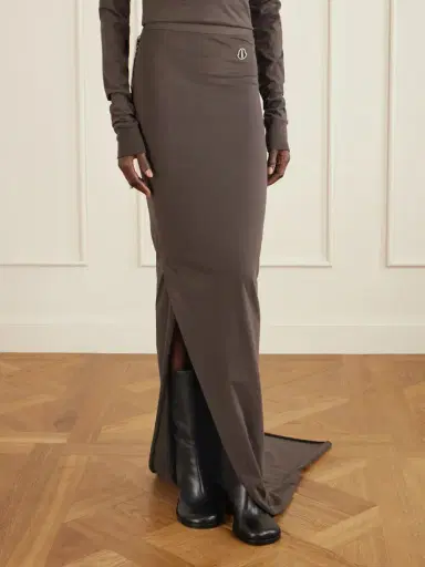 Rick Owens + Moncler Appliquéd Cotton-jersey Maxi Skirt | Thumbnail 3 Rick Owens + Moncler Appliquéd Cotton-jersey Maxi Skirt | Thumbnail 3