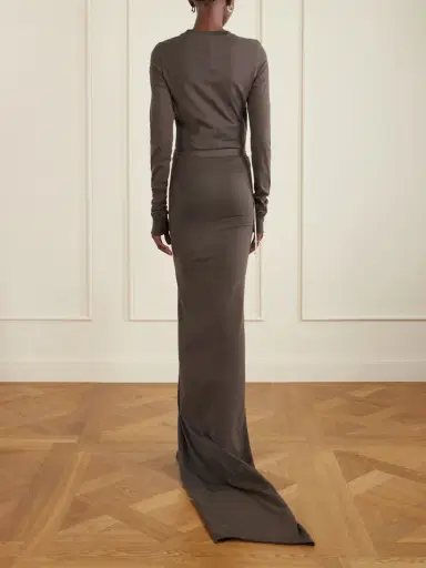 Rick Owens + Moncler Appliquéd Cotton-jersey Maxi Skirt | Thumbnail 4 Rick Owens + Moncler Appliquéd Cotton-jersey Maxi Skirt | Thumbnail 4