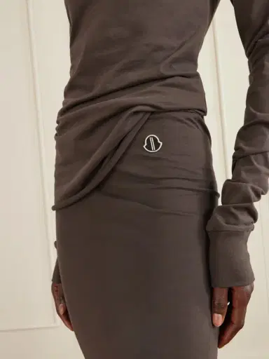 Rick Owens + Moncler Appliquéd Cotton-jersey Maxi Skirt | Thumbnail 5 Rick Owens + Moncler Appliquéd Cotton-jersey Maxi Skirt | Thumbnail 5