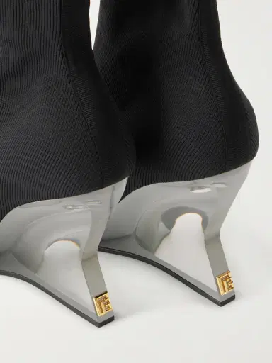 Balmain Ribbed Wedge Ankle Boots | Thumbnail 5 Balmain Ribbed Wedge Ankle Boots | Thumbnail 5
