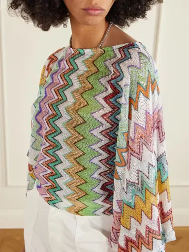 Missoni Striped Metallic Crochet-knit Blouse | Thumbnail 4 Missoni Striped Metallic Crochet-knit Blouse | Thumbnail 4