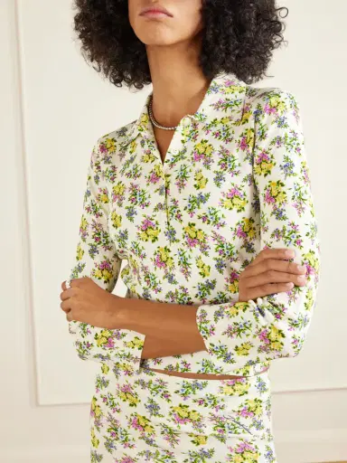 Dolce & Gabbana Floral-print Ribbed-knit Polo Shirt | Thumbnail 5 Dolce & Gabbana Floral-print Ribbed-knit Polo Shirt | Thumbnail 5
