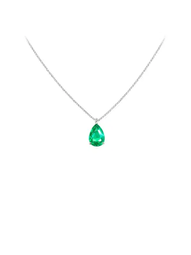 Wish Fine Jewelry 1.10ct Emerald 18K Gold Pear Cut Necklace | Thumbnail 1 Wish Fine Jewelry 1.10ct Emerald 18K Gold Pear Cut Necklace | Thumbnail 1