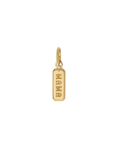 Jennifer Fisher Small Mama Dog Tag in 18K Yellow Gold | Thumbnail 1 Jennifer Fisher Small Mama Dog Tag in 18K Yellow Gold | Thumbnail 1