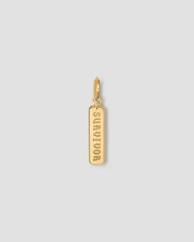 Jennifer Fisher Survivor Dog Tag in 18k Yellow Gold | Thumbnail 2 Jennifer Fisher Survivor Dog Tag in 18k Yellow Gold | Thumbnail 2