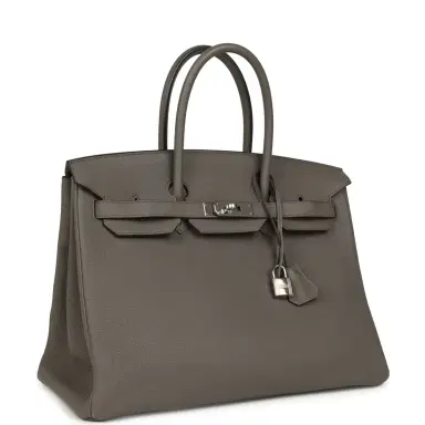 HERMÈS Pre-owned Hermes Birkin 35 Etain Togo Palladium Hardware | Thumbnail 2 HERMÈS Pre-owned Hermes Birkin 35 Etain Togo Palladium Hardware | Thumbnail 2