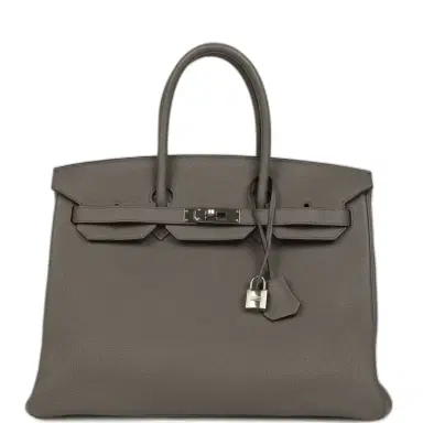 HERMÈS Pre-owned Hermes Birkin 35 Etain Togo Palladium Hardware | Thumbnail 1 HERMÈS Pre-owned Hermes Birkin 35 Etain Togo Palladium Hardware | Thumbnail 1