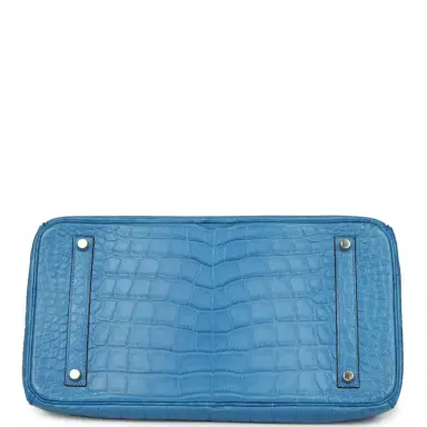 HERMÈS Pre-owned Hermes Birkin 35 Mykonos Matte Alligator Palladium Hardware | Thumbnail 6 HERMÈS Pre-owned Hermes Birkin 35 Mykonos Matte Alligator Palladium Hardware | Thumbnail 6