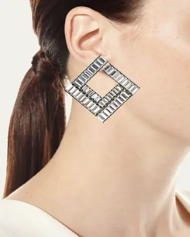 Auden Bianca Square Forward-Facing Hoop Earrings | Thumbnail 2 Auden Bianca Square Forward-Facing Hoop Earrings | Thumbnail 2