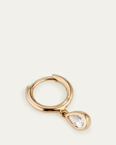 PAMELA LOVE 14K Yellow Gold Raindrop Huggie Earring, Single | Thumbnail 3 PAMELA LOVE 14K Yellow Gold Raindrop Huggie Earring, Single | Thumbnail 3
