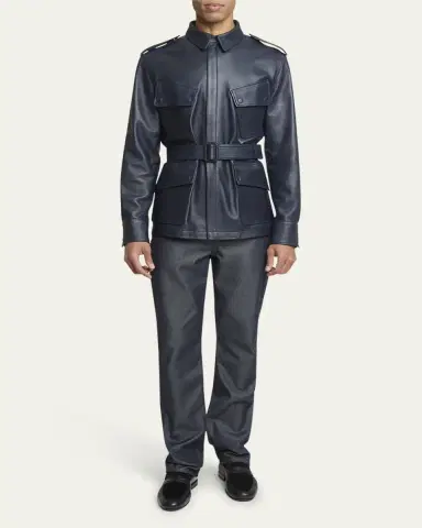 Givenchy Men's Leather Safari Jacket | Thumbnail 2 Givenchy Men's Leather Safari Jacket | Thumbnail 2