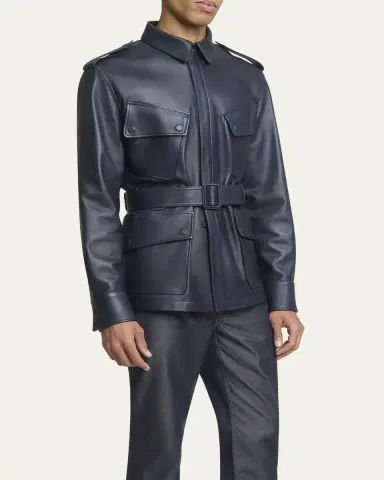 Givenchy Men's Leather Safari Jacket | Thumbnail 4 Givenchy Men's Leather Safari Jacket | Thumbnail 4