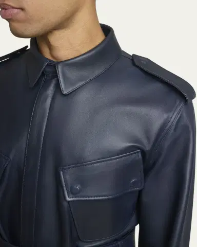 Givenchy Men's Leather Safari Jacket | Thumbnail 5 Givenchy Men's Leather Safari Jacket | Thumbnail 5