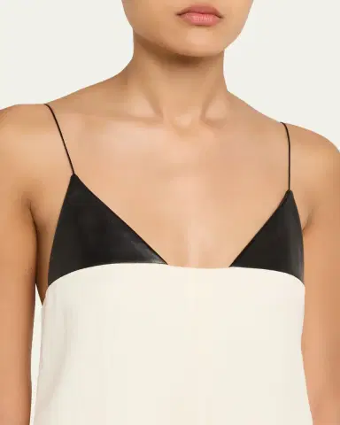 Brandon Maxwell Bridges Leather Empire-Waist Sleeveless Ankle Dress | Thumbnail 5 Brandon Maxwell Bridges Leather Empire-Waist Sleeveless Ankle Dress | Thumbnail 5