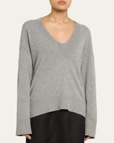 Brandon Maxwell Rivers V-Neck Cashmere Sweater | Thumbnail 4 Brandon Maxwell Rivers V-Neck Cashmere Sweater | Thumbnail 4