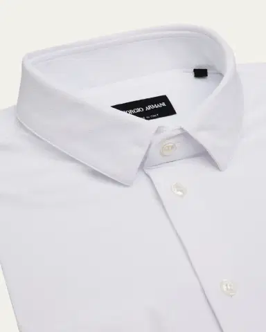 Giorgio Armani Men's Cotton and Nylon Micro-Jacquard Dress Shirt | Thumbnail 2 Giorgio Armani Men's Cotton and Nylon Micro-Jacquard Dress Shirt | Thumbnail 2