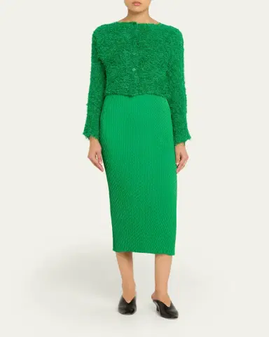 Issey Miyake Shifted Fuzzy Pleated Cardigan | Thumbnail 2 Issey Miyake Shifted Fuzzy Pleated Cardigan | Thumbnail 2