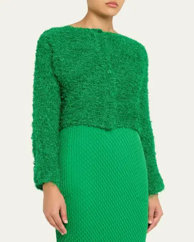 Issey Miyake Shifted Fuzzy Pleated Cardigan | Thumbnail 4 Issey Miyake Shifted Fuzzy Pleated Cardigan | Thumbnail 4