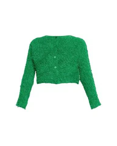 Issey Miyake Shifted Fuzzy Pleated Cardigan | Thumbnail 1 Issey Miyake Shifted Fuzzy Pleated Cardigan | Thumbnail 1