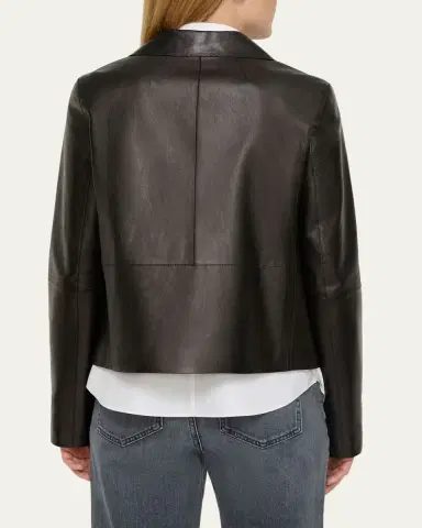 Lafayette 148 New York Button-Down Nappa Leather Jacket | Thumbnail 3 Lafayette 148 New York Button-Down Nappa Leather Jacket | Thumbnail 3