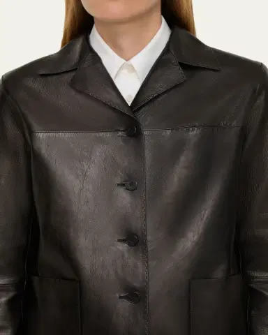Lafayette 148 New York Button-Down Nappa Leather Jacket | Thumbnail 5 Lafayette 148 New York Button-Down Nappa Leather Jacket | Thumbnail 5