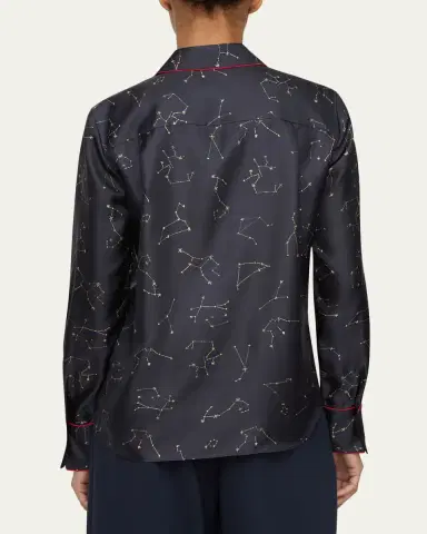 Lafayette 148 New York Scottie Constellation-Print Silk Twill Blouse | Thumbnail 3 Lafayette 148 New York Scottie Constellation-Print Silk Twill Blouse | Thumbnail 3