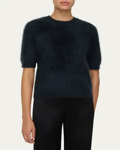 Lafayette 148 New York Short-Sleeve Brushed Cashmere Sweater | Thumbnail 4 Lafayette 148 New York Short-Sleeve Brushed Cashmere Sweater | Thumbnail 4