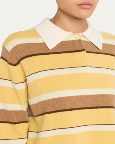Guest in Residence Cropped Stripe Rugby Cashmere Polo | Thumbnail 5 Guest in Residence Cropped Stripe Rugby Cashmere Polo | Thumbnail 5