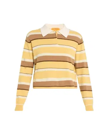 Guest in Residence Cropped Stripe Rugby Cashmere Polo | Thumbnail 1 Guest in Residence Cropped Stripe Rugby Cashmere Polo | Thumbnail 1