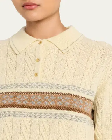 Guest in Residence Cable Collegiate Wool-Cashmere Polo | Thumbnail 5 Guest in Residence Cable Collegiate Wool-Cashmere Polo | Thumbnail 5