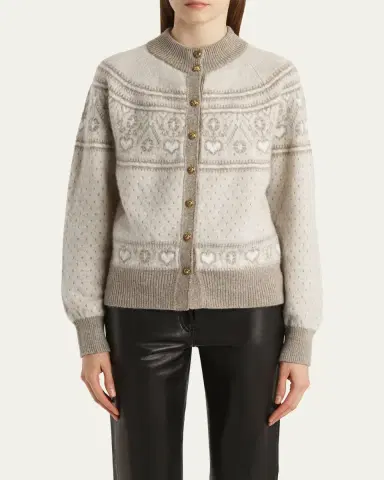 Khaite Marc Cashmere Fair Isle Cardigan | Thumbnail 4 Khaite Marc Cashmere Fair Isle Cardigan | Thumbnail 4
