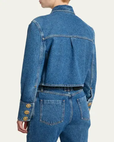 Balmain Two-Pocket Crop Denim Jacket | Thumbnail 3 Balmain Two-Pocket Crop Denim Jacket | Thumbnail 3
