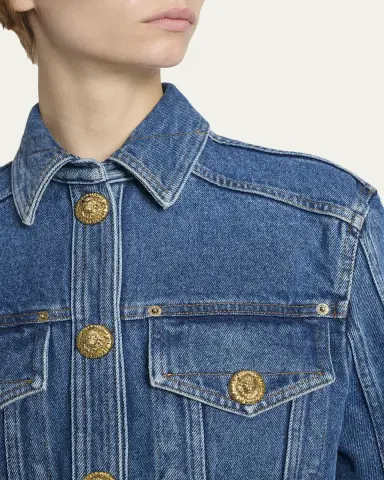 Balmain Two-Pocket Crop Denim Jacket | Thumbnail 5 Balmain Two-Pocket Crop Denim Jacket | Thumbnail 5
