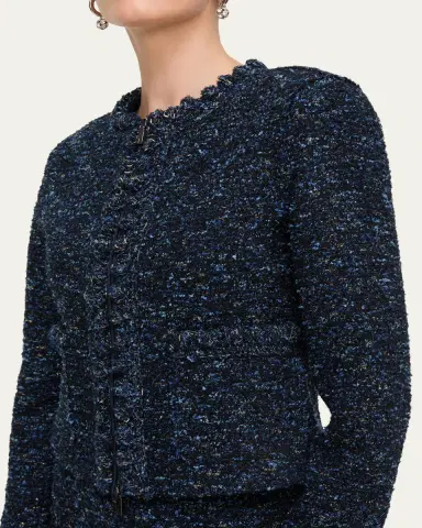 Lafayette 148 New York Pom Pom-Trim Boucle Tweed Jacket | Thumbnail 5 Lafayette 148 New York Pom Pom-Trim Boucle Tweed Jacket | Thumbnail 5