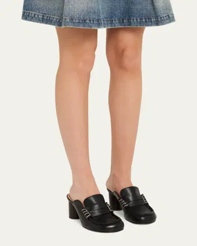 JW Anderson 70mm Leather Loafer Mules | Thumbnail 2 JW Anderson 70mm Leather Loafer Mules | Thumbnail 2