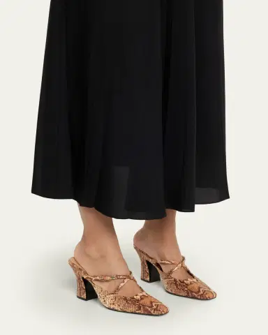 JW Anderson Crisscross Snake-Embossed Leather Mules | Thumbnail 2 JW Anderson Crisscross Snake-Embossed Leather Mules | Thumbnail 2