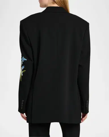 Stella McCartney Floral Embroidered Double-Breasted Boyfriend Blazer | Thumbnail 7 Stella McCartney Floral Embroidered Double-Breasted Boyfriend Blazer | Thumbnail 7