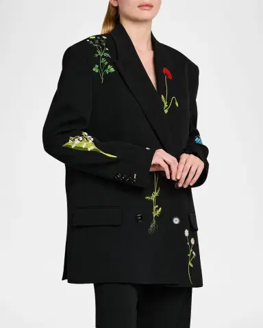 Stella McCartney Floral Embroidered Double-Breasted Boyfriend Blazer | Thumbnail 8 Stella McCartney Floral Embroidered Double-Breasted Boyfriend Blazer | Thumbnail 8