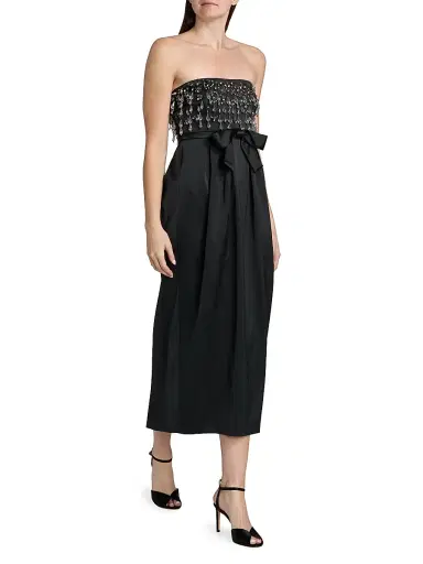 Cinq à Sept Women's Zelina Crystal-Embellished Strapless Midi-Dress - Black | Thumbnail 2 Cinq à Sept Women's Zelina Crystal-Embellished Strapless Midi-Dress - Black | Thumbnail 2