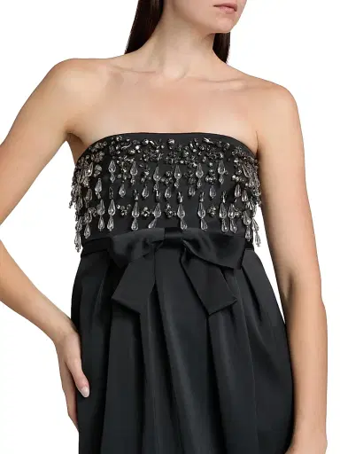 Cinq à Sept Women's Zelina Crystal-Embellished Strapless Midi-Dress - Black | Thumbnail 6 Cinq à Sept Women's Zelina Crystal-Embellished Strapless Midi-Dress - Black | Thumbnail 6