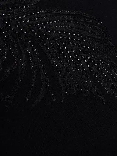 Oscar de la Renta Women's Beaded Feather-Embroidered Short-Sleeve Sweater | Thumbnail 7 Oscar de la Renta Women's Beaded Feather-Embroidered Short-Sleeve Sweater | Thumbnail 7